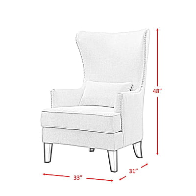 Vikinterio High back Upholstered Wingback Chair in Red Cherry Fabric Vikinterio High back Upholstered Wingback Chair in Red Cherry Fabric