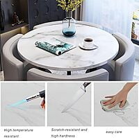 VIKINTERIO Maxico Round Space Saving Four Seater Dining Table Set VIKINTERIO Maxico Round Space Saving Four Seater Dining Table Set