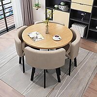 VIKINTERIO Maxico Round Space Saving Four Seater Dining Table Set