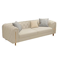 Tufted Split-Back Tuxedo Arm Chesterfield Sofa for Living Room