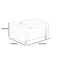 Tufted Split-Back Tuxedo Arm Chesterfield Sofa for Living Room