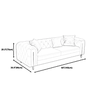 Tufted Split-Back Tuxedo Arm Chesterfield Sofa for Living Room