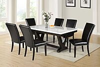 WL Marble Top With Wooden Base Frame Six Seater Dining Set WL Marble Top With Wooden Base Frame Six Seater Dining Set