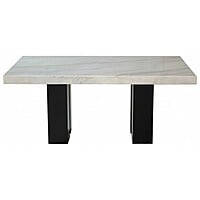 Vikinterio Contemporary Modern Marble Top Six Seater Dining Table Set