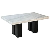 Vikinterio Contemporary Modern Marble Top Six Seater Dining Table Set