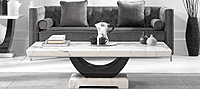 Vikinterio U Shape White Marble Coffee Table Vikinterio U Shape White Marble Coffee Table