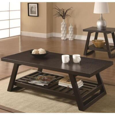 Transitional Style Mango Wood Coffee Table
