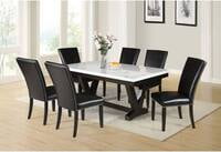 WL Marble Top With Wooden Base Frame Six Seater Dining Set WL Marble Top With Wooden Base Frame Six Seater Dining Set