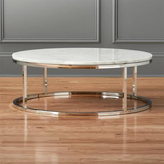 VIKINTERIO SMART ROUND SHAPE MARBLE TOP COFFEE TABLE