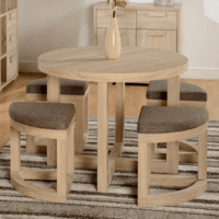 Woodenlia Almiya Round Shape 4 Seater Dining set