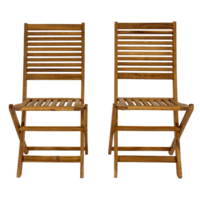 Lia Wooden Folding Garden Chair (Set of 2)