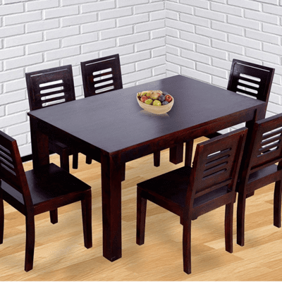 Sheesham Wood Wooden Dining Table with 6 Chairs | Home and Living Room (6 Seater 1, Teak Finish)