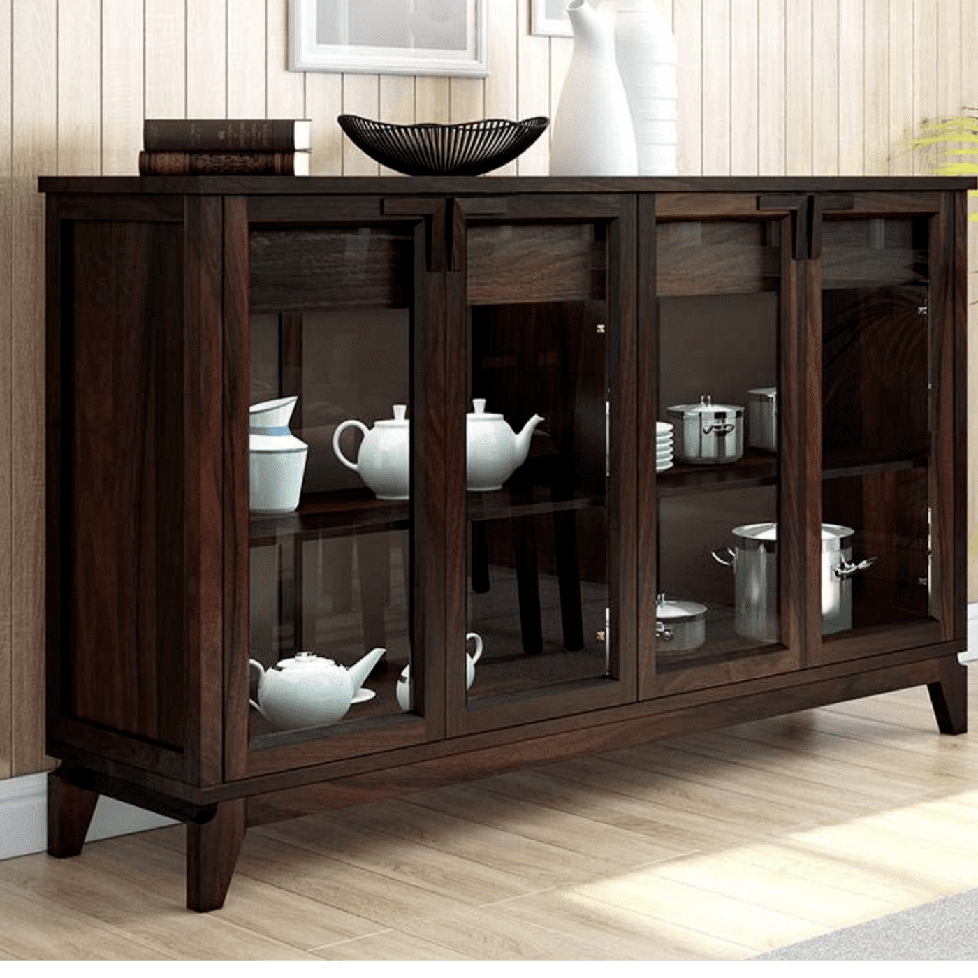 Smart Home Wide Sideboard (Finish : Mahogany) Smart Home Wide Sideboard (Finish : Mahogany)