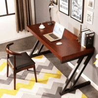 WOODENLIA Modern Rustic Office Study Table WOODENLIA Modern Rustic Office Study Table