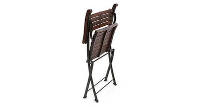 Outdoor Folding Metal Chair (Set of 2)