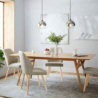 VIKINTERIO Luxurious Four Seater Dining Set with 4 Chair in Pine Wood