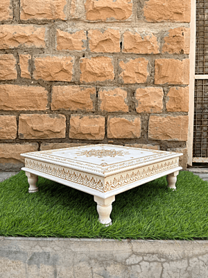 Vikinterio Marble Top Chauki Bajot