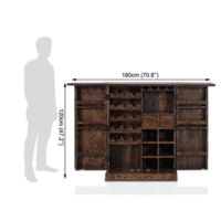 Sheesham Wood Bar Cabinet Rack Hard and Soft Drinks Storage Cabinets Sheesham Wood Furniture Wine Wisky Scotch All Type Drinks Bar Cabinet for Living Room (Natural Brown Finish)